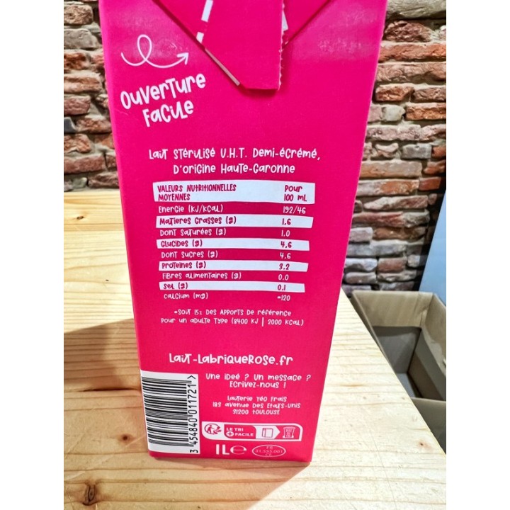 LAIT LA BRIQUE ROSE 1L